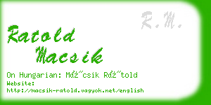 ratold macsik business card